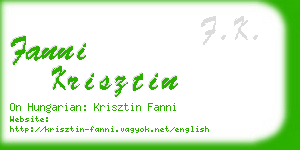 fanni krisztin business card